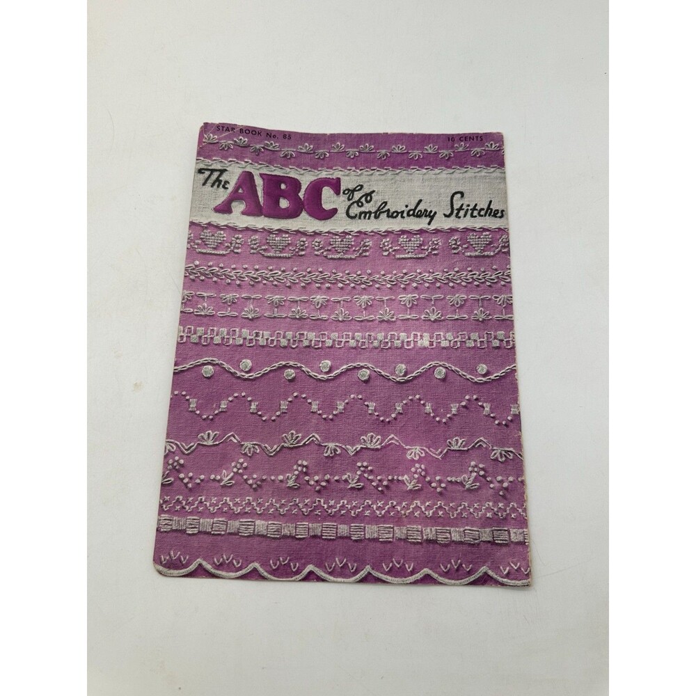 RARE 1951 Vtg ABC of Embroidery Stitches Crochet Star Book No. 85